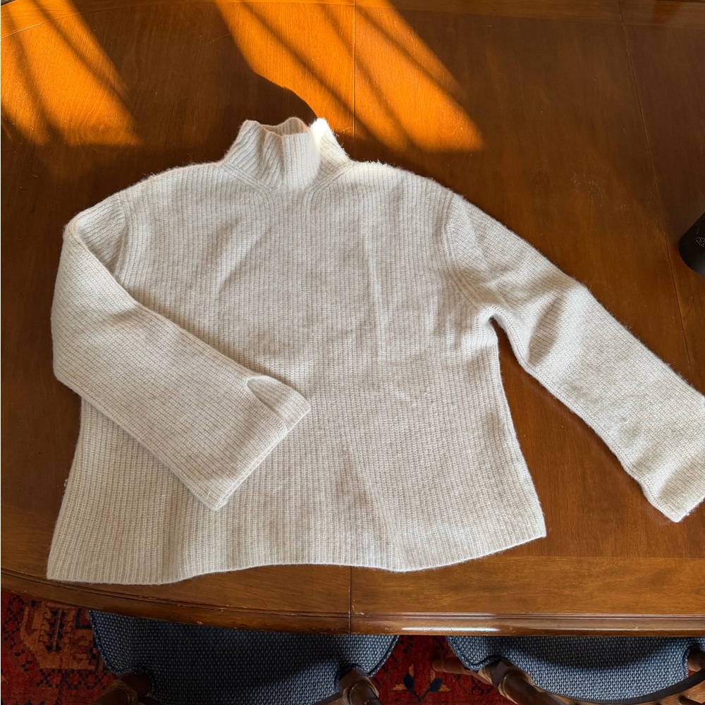 Cashmere Project Cream Mockneck Sweater